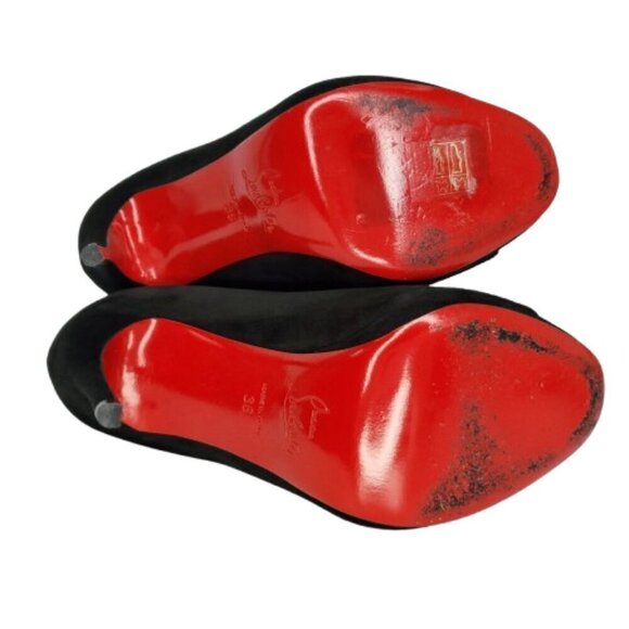 Christian Louboutin Disorder 120 Suede Heeled Booties Boots - Picture 6 of 8